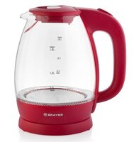 Чайник BRAYER 1045BR-RD красный 2200 Вт. 1.8 л. стекло