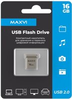 USB флеш накопитель 16 Gb Maxvi MM Metallic silver мини, металл - FD16GBUSB20C10MM