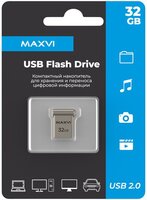 USB флеш накопитель 32 Gb Maxvi MM Metallic silver мини, металл - FD32GBUSB20C10MM