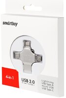 USB флеш накопитель 64 Gb SmartBuy MC15 Metal Quad 4-in-1 Lightning+USB Type-A+USB Type-C+micro USB