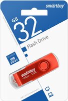 USB флеш накопитель 32 Gb SmartBuy Twist Red USB 3.0 пластик-металл-поворотная-R-W 70-40Mb- SB032GB3TWR