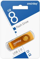 USB флеш накопитель 8 Gb SmartBuy Twist Yellow пластик-металл-поворотная- SB008GB2TWY