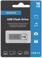 USB флеш накопитель 16 Gb Maxvi MK2 Metallic silver монолит, металл - FD16GBUSB20C10MK2