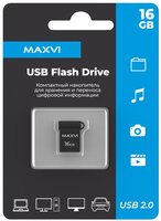 USB флеш накопитель 16 Gb Maxvi MM Dark grey мини, металл - FD16GBUSB20C10MM