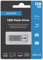 USB флеш накопитель_128 Gb Maxvi MK2 Metallic silver монолит, металл - FD128GBUSB20C10MK2